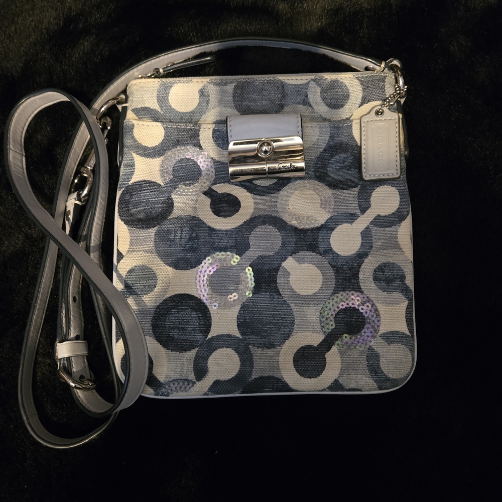 Coach Kristen Swing Bag Blue and Silver Crossbody